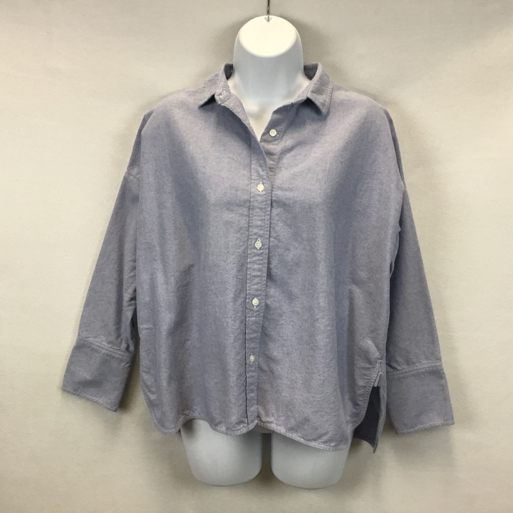 Everlane Boxy Oversized Button Up Shirt Boxy Relaxed Oversized Cotton Size 00 - Picture 3 of 11